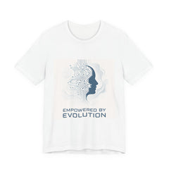 Empowered by Evolution Tee — Futuristic Tech AI Graphic T-Shirt