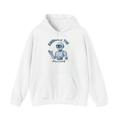 Hoodie — "Embrace the Future" Robot Graphic Pullover