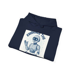 Hoodie — "Embrace the Future" Robot Graphic Pullover