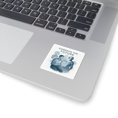 Kiss-Cut Sticker — "Embrace the Future" Robot & Human Tech Design