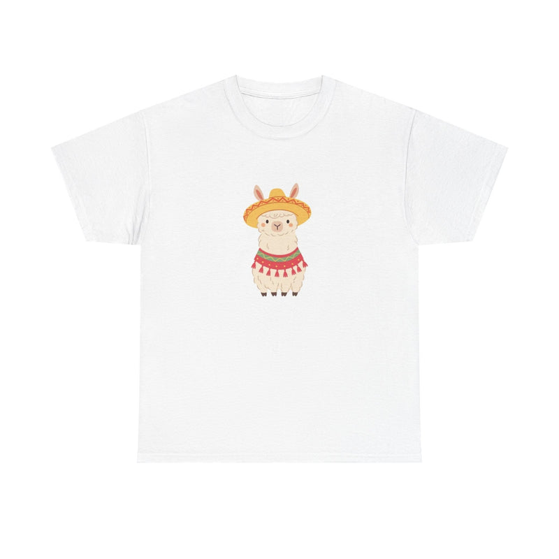 Llama in Sombrero T-Shirt – Cute Watercolor Alpaca Graphic Tee