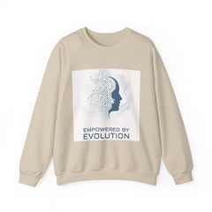 Evolution Tech Crewneck Sweatshirt — "Empowered by Evolution" Graphic