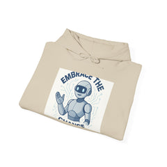 Hoodie — "Embrace the Future" Robot Graphic Pullover