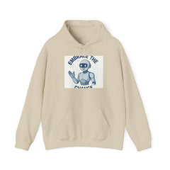 Hoodie — "Embrace the Future" Robot Graphic Pullover