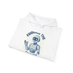 Hoodie — "Embrace the Future" Robot Graphic Pullover