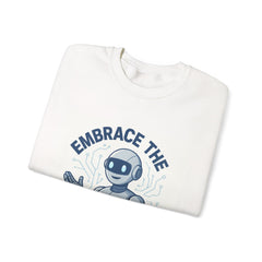 Embrace the Change Sweatshirt — Friendly Robot Graphic Crewneck