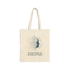 Empowered by Evolution Canvas Tote — Tech & Human Silhouette Eco Bag