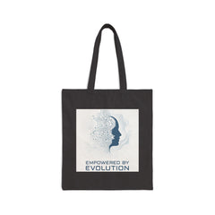 Empowered by Evolution Canvas Tote — Tech & Human Silhouette Eco Bag