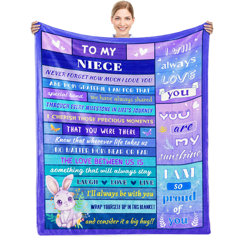 INXENG Niece Gifts from Auntie Niece Blanket Gifts for Nieces from Aunt Niece Birthday Graduation Gifts Niece Gifts from Aunt Gifts for Niece for Niece 40