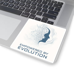 Empowered by Evolution Sticker — AI Circuit Brain Kiss-Cut Decal