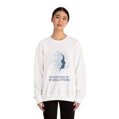 Evolution Empowered Crewneck Sweatshirt — Tech Circuit Brain Graphic