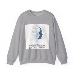 Evolution Tech Crewneck Sweatshirt — "Empowered by Evolution" Graphic