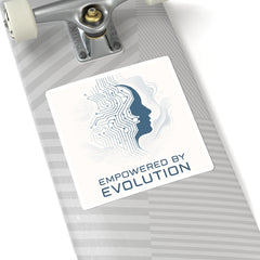 Empowered by Evolution Sticker — Tech Circuit Brain Kiss-Cut Sticker