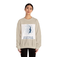 Evolution Empowered Crewneck Sweatshirt — Tech Circuit Brain Graphic