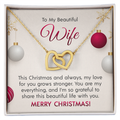 Interlocking Hearts Necklace-To My Beautiful Wife