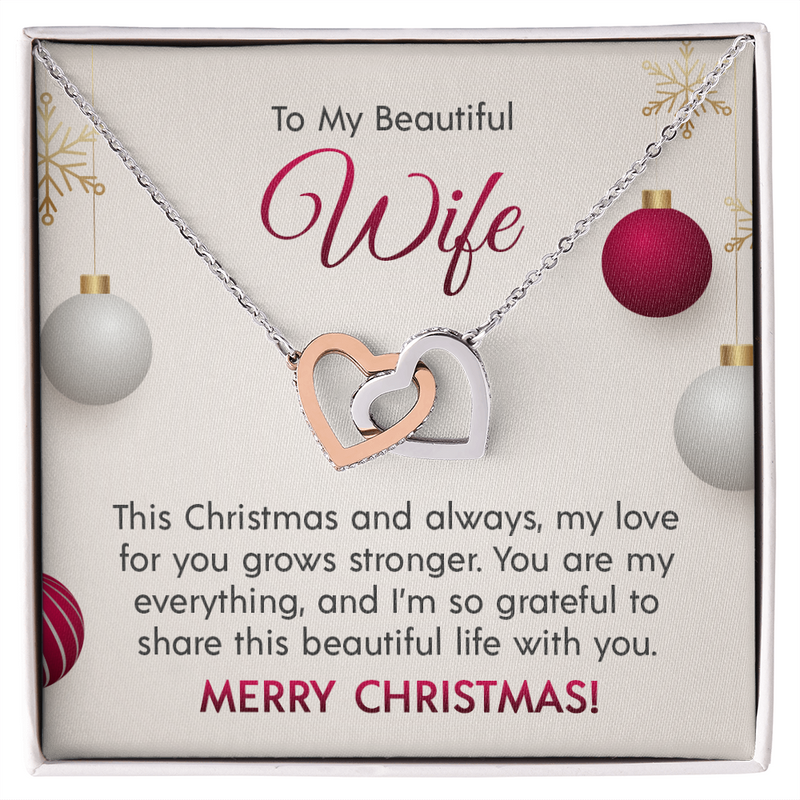 Interlocking Hearts Necklace-To My Beautiful Wife