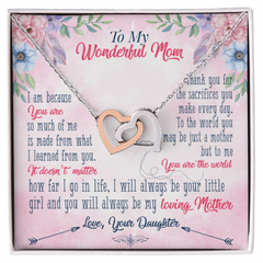 Interlocking Hearts Necklace Happy Mother's Day From Daughter