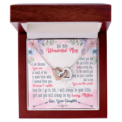 Interlocking Hearts Necklace Happy Mother's Day From Daughter