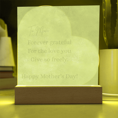 For Mom Acrylic Engraved Heart