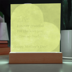 For Mom Acrylic Engraved Heart