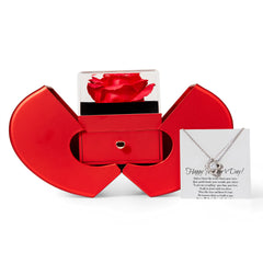 Happy Mother's Day Elegant Rose and Love knot Necklace Gift Set